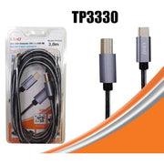 Trade Shop - Cavo Stampante Da Type-c A Usb Bm Per Organo Elettronico Computer 3 Mt Tpc3330 -