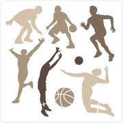 Basketballer Stencil per Dipintura - 30x30cm - Riciclabile - Decorazione Creativa - Adatto per Parete e Mobili - Progetti DIY