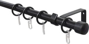 Set di tende a rullo 130-240 cm – Insieme Completo con Supporti, Anelli e Ganci in Nero