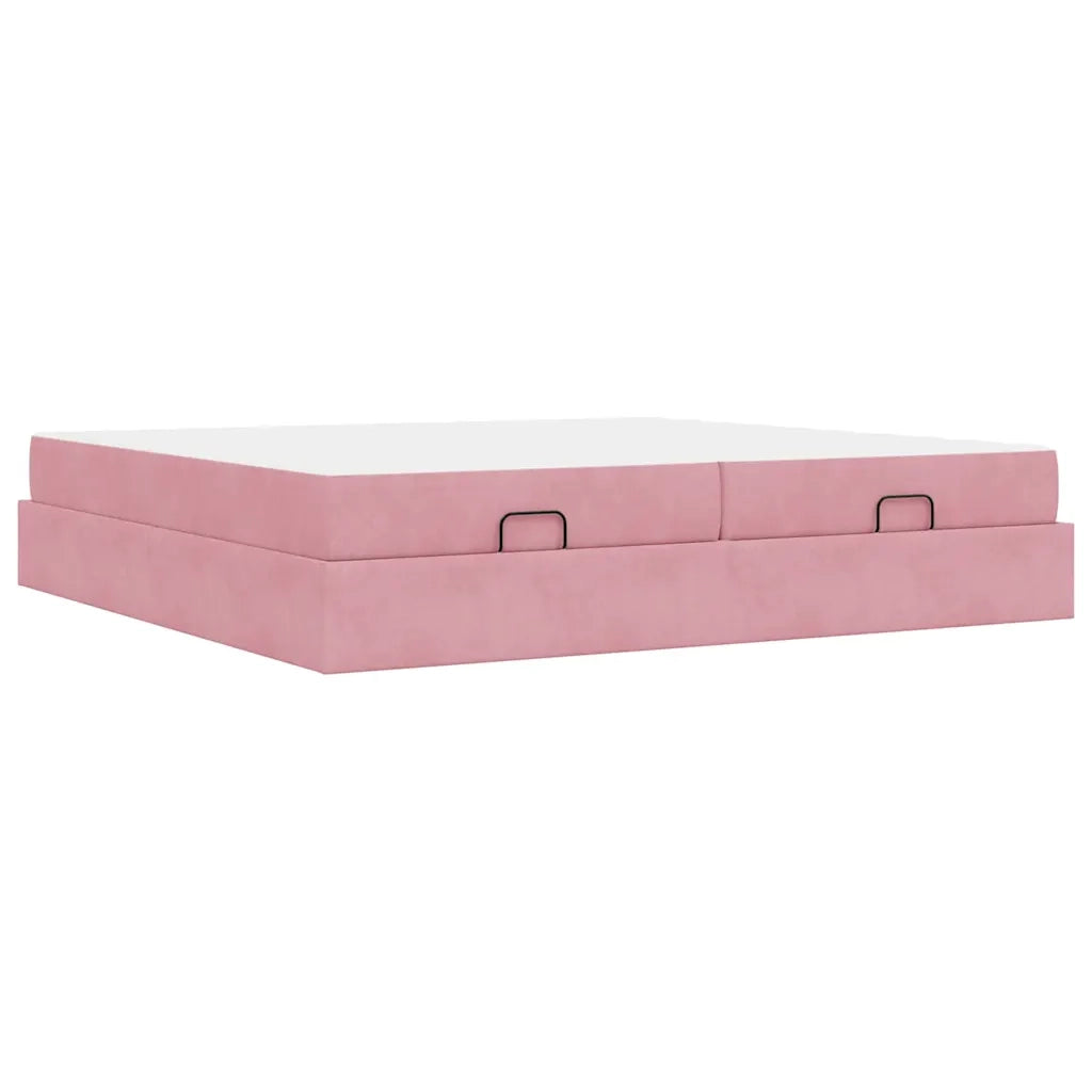 vidaXL Struttura del letto Rosa 200 x 200 cm Velluto