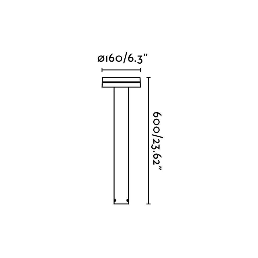 ESPOT 600 Lampada paletti grigio scuro