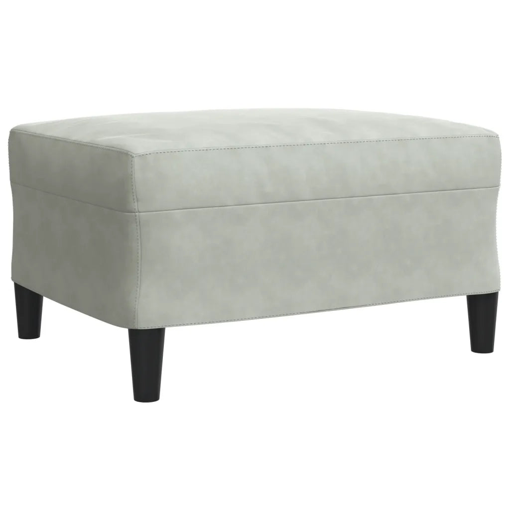 Set di Divani 3 pz con Cuscini Grigio Chiaro in Velluto