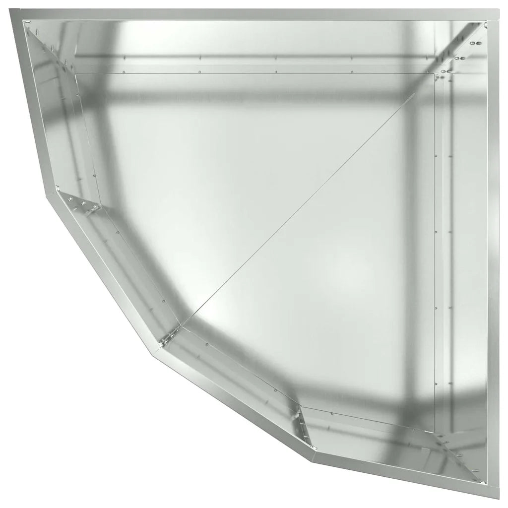Fioriere | Cassetta per fiori | Vaso d'angolo Argento 60 x 60 x 35 cm Acciaio zincato