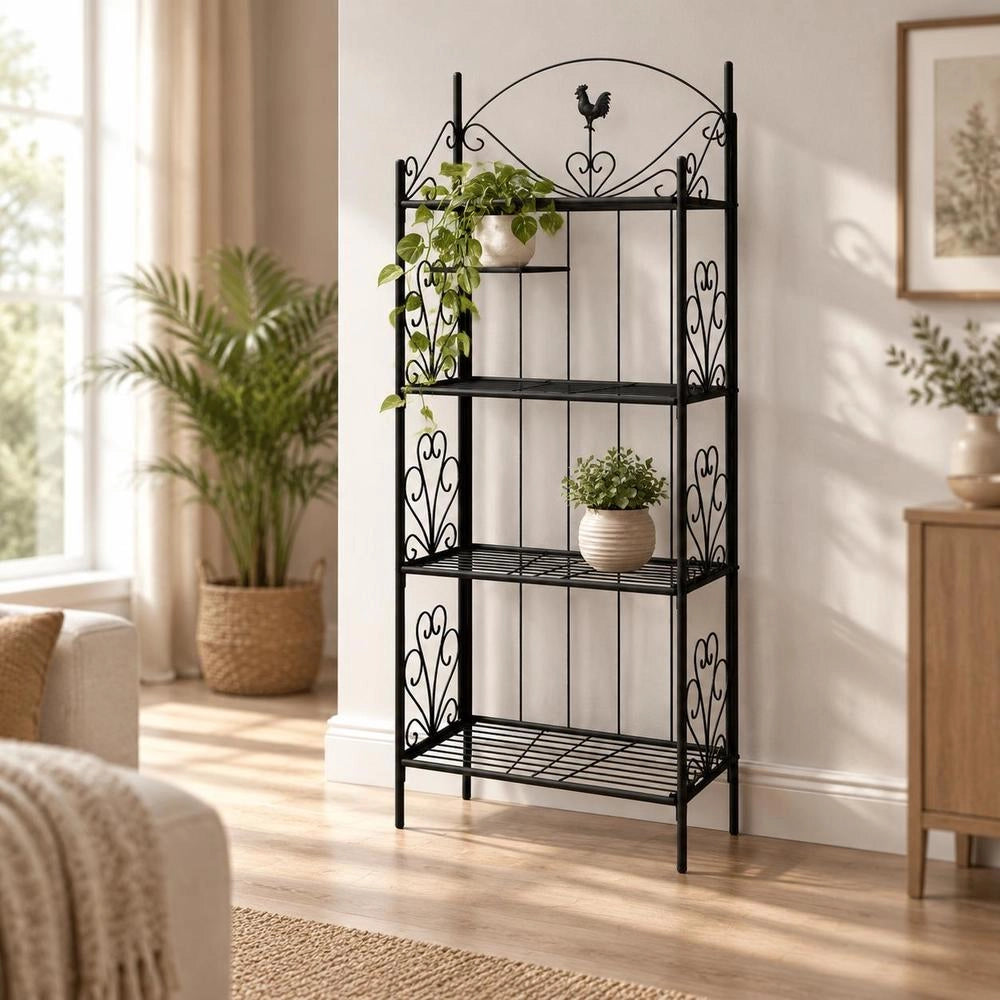 Plant Stand, Flower Shelf, Flower Stand, Black