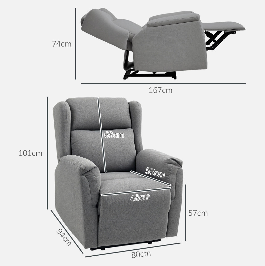 Poltrona relax reclinabile grigio scuro, 150 kg