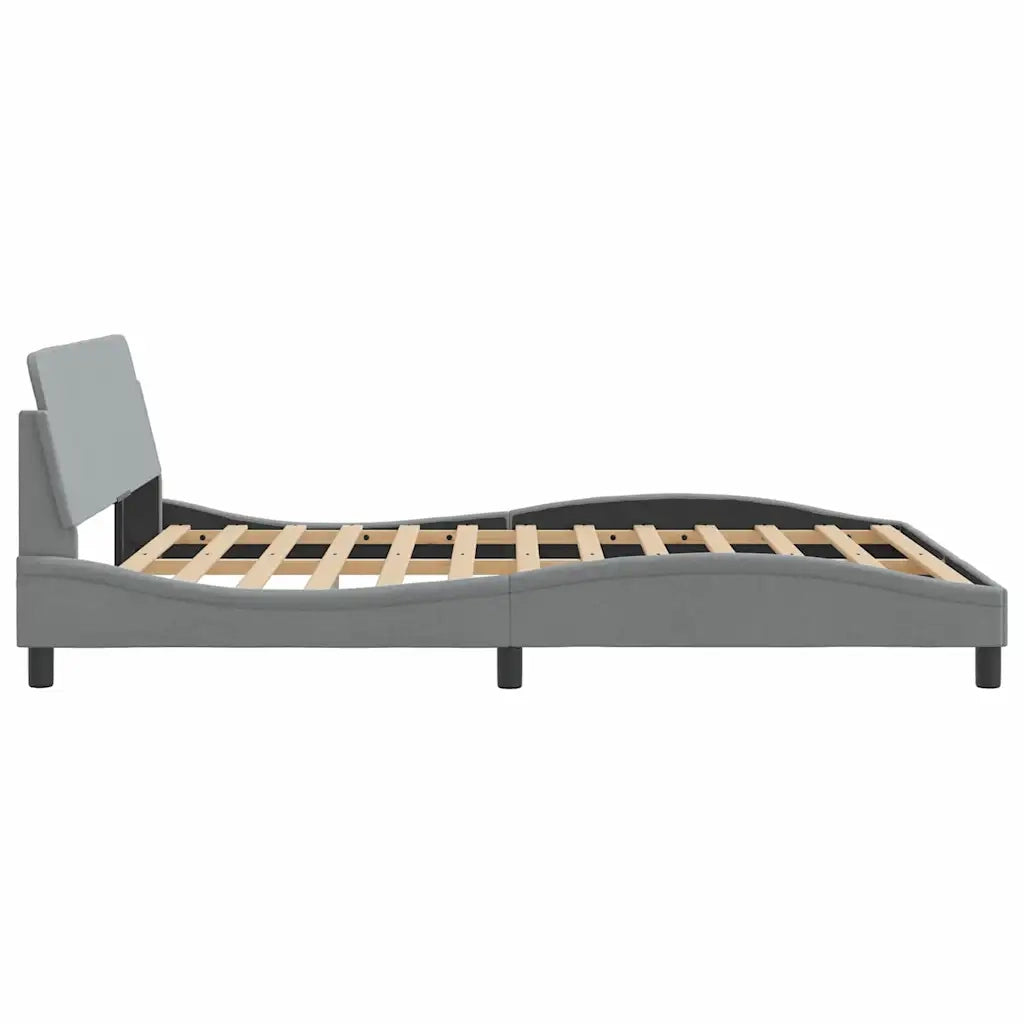 Giroletto senza Materasso Grigio Chiaro 160x200 cm Tessuto