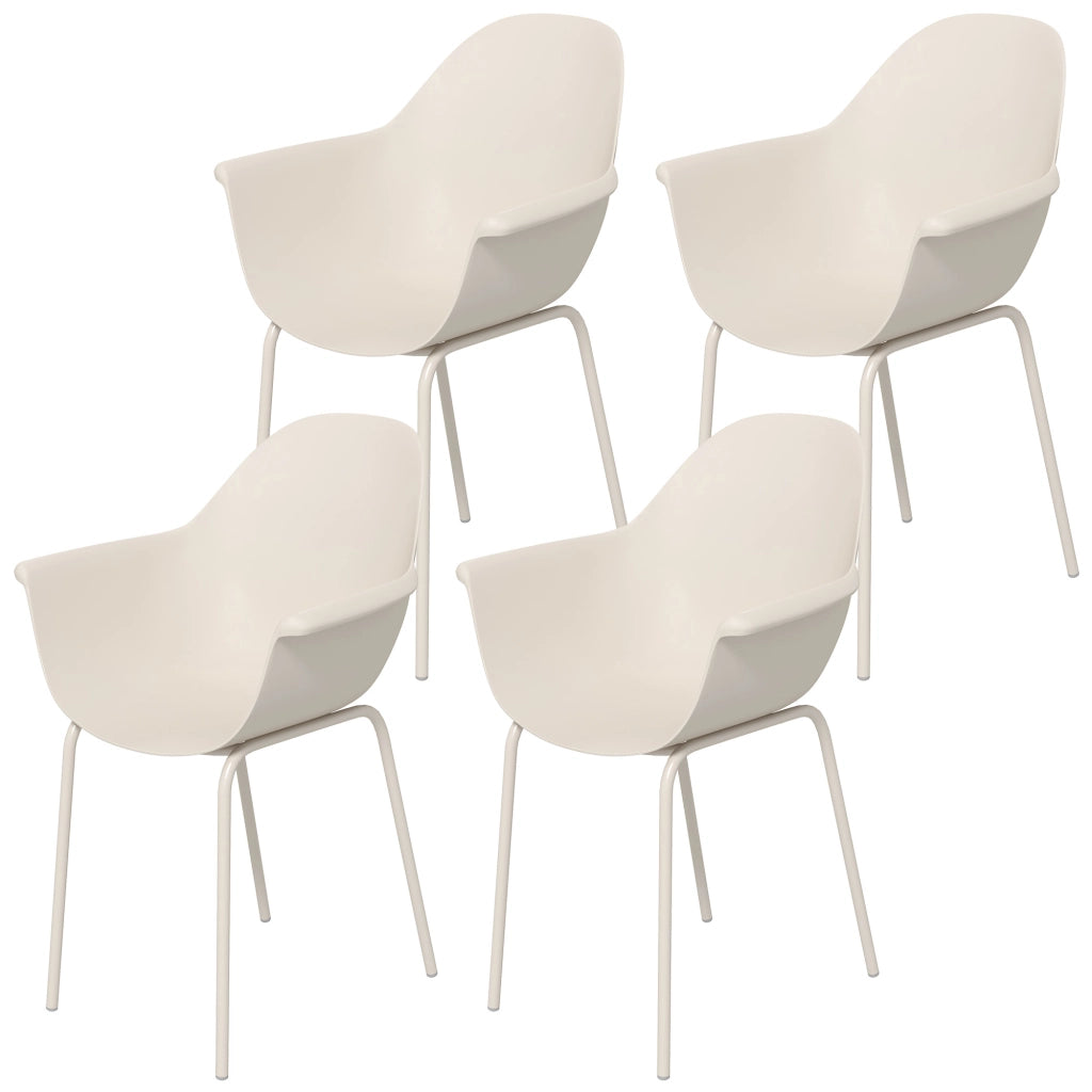 Set 4 Sedie da Giardino ¨C Xylo ¨C Design Moderno Grigio 59x55x84 cm