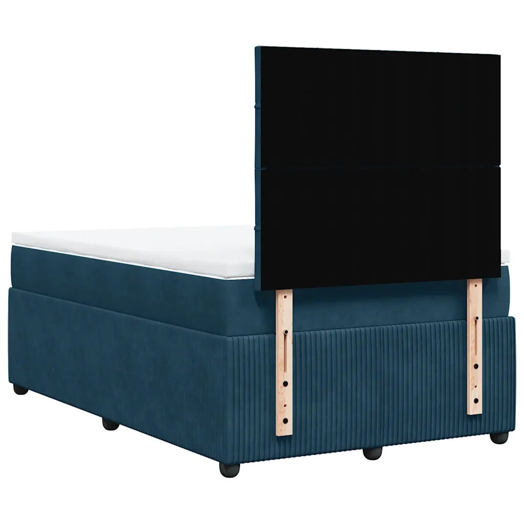 Giroletto a Molle con Materasso Blu Scuro 120x190 cm in Velluto