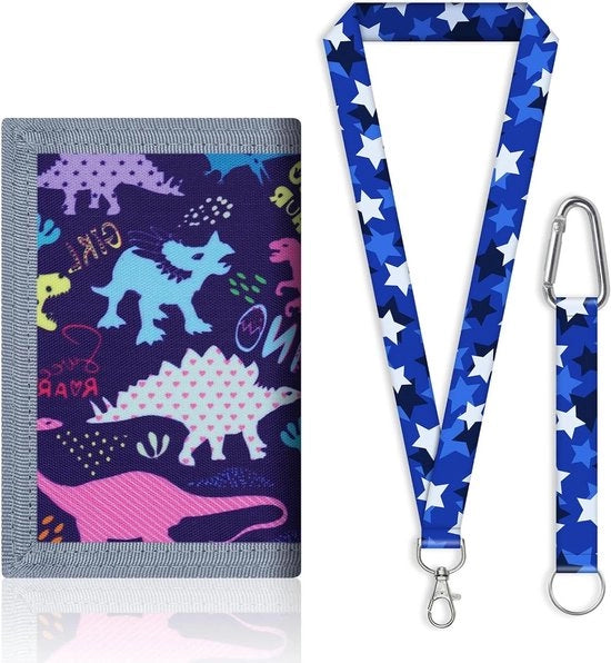 Borsa portafoglio per bambini con cerniera per bambini 8 x 123 cm con cordoncino pieghevole