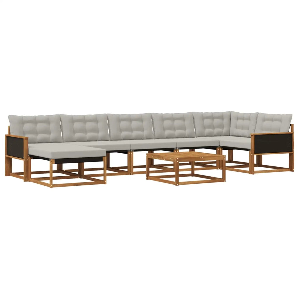 Set di divani da esterno 8 pcs Naturale e Grigio Chiaro 3381575