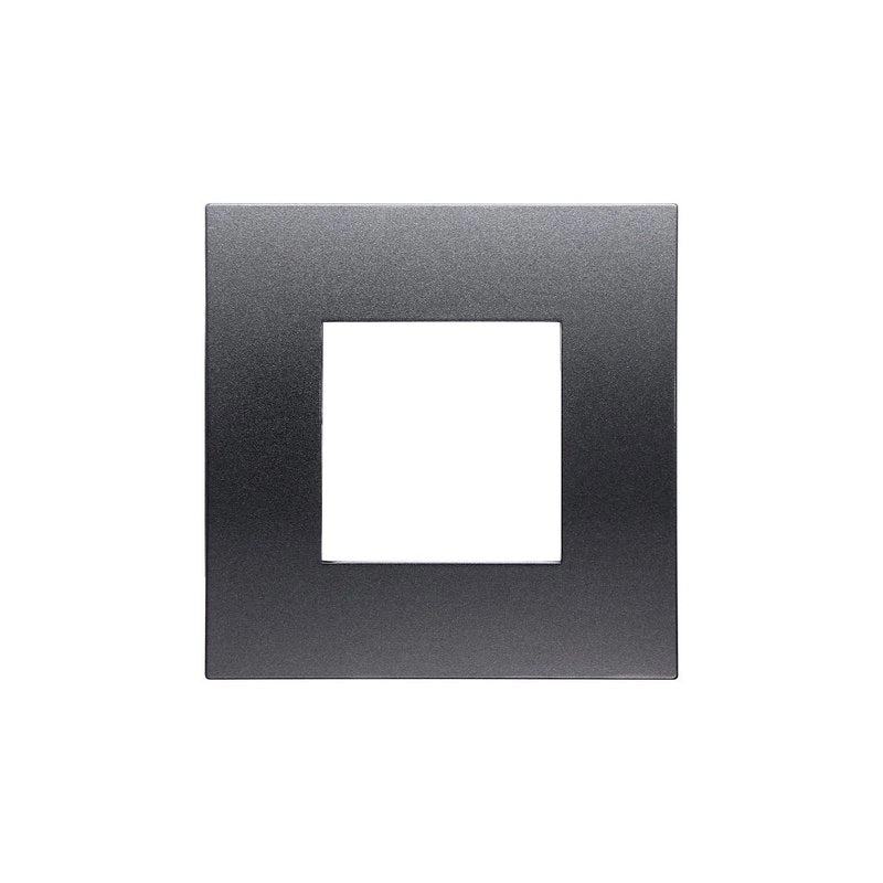 Placca Plastica Serie Venus 2P Colore Acciaio Scuro Compatibile Con Vimar Arke