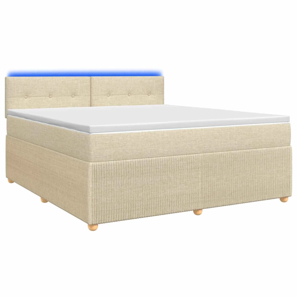 Letto box spring con materasso Crema 180 x 200 cm Tessuto 3452993