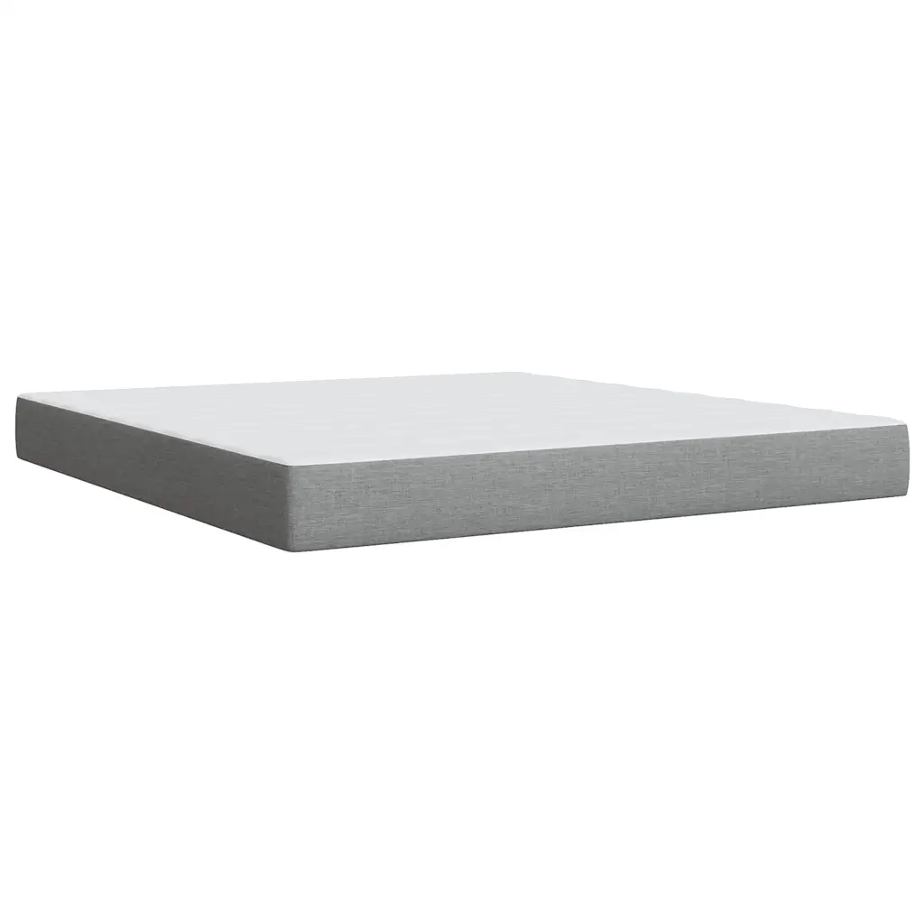 Giroletto a Molle con Materasso Grigio Chiaro180x200 cm Tessuto