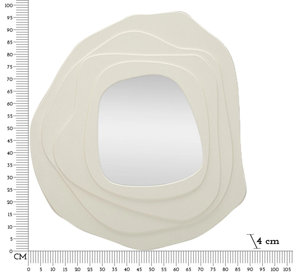 Specchio da Muro Dalia Bianco 90x4x97 cm in MDF e Specchio Bianco