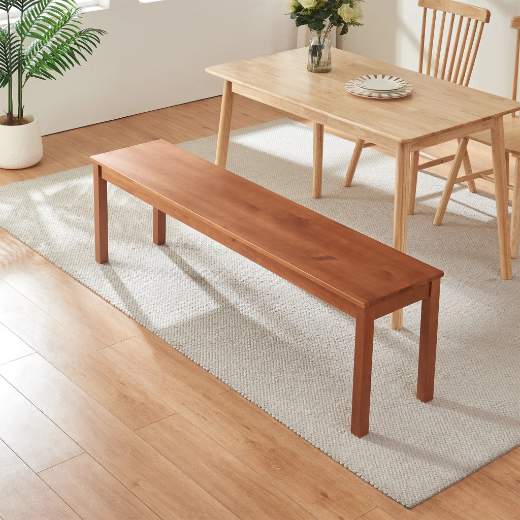 Panca da Tavolo Pranzo Trerunulu in Legno di Pino 160 x 35 x 45 cm - Effetto Noce [en.casa]