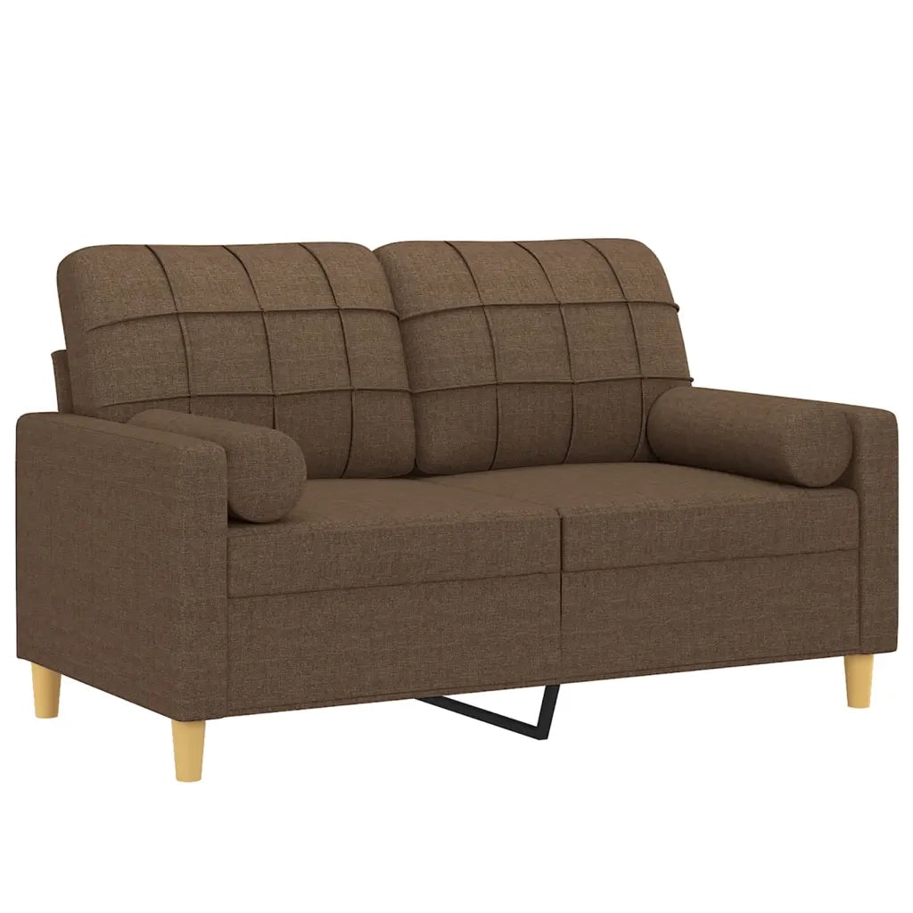 Divano a 2 Posti con Cuscini Marrone 120 cm in Tessutocod mxl 94980