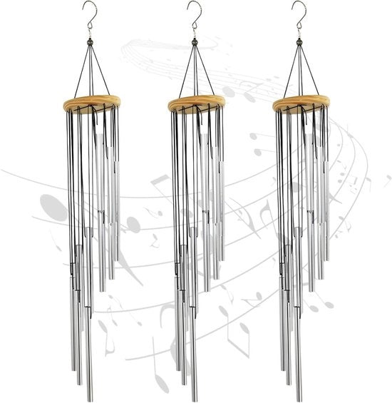 Set di 3 campane da vento per esterno, acciaio inossidabile, campane da vento con belle note