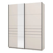 Armadio Camera da Letto Vialone, Guardaroba Grande Appendiabiti, 145.5x217.5h cm Bianco Crema