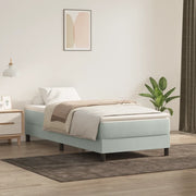 Letto a Molle senza Materasso Grigio Chiaro 100x220cm Velluto 3315861