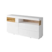 Collezione buffet KILES 170cm, Colori bianco e rovere. Stile design