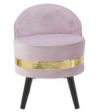 Sedia Mini Paris Rosa Ø45x62 cm Legno Spugna e Velluto Sintetico Rosa e Oro e Nero