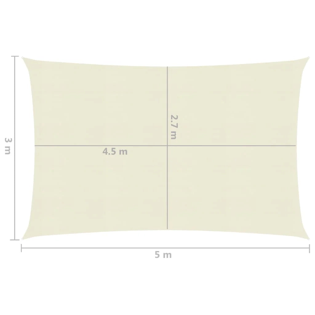 Vela ombreggiante/ombrellone 160 g/m² crema 3 x 5 m HDPE 02_0009087