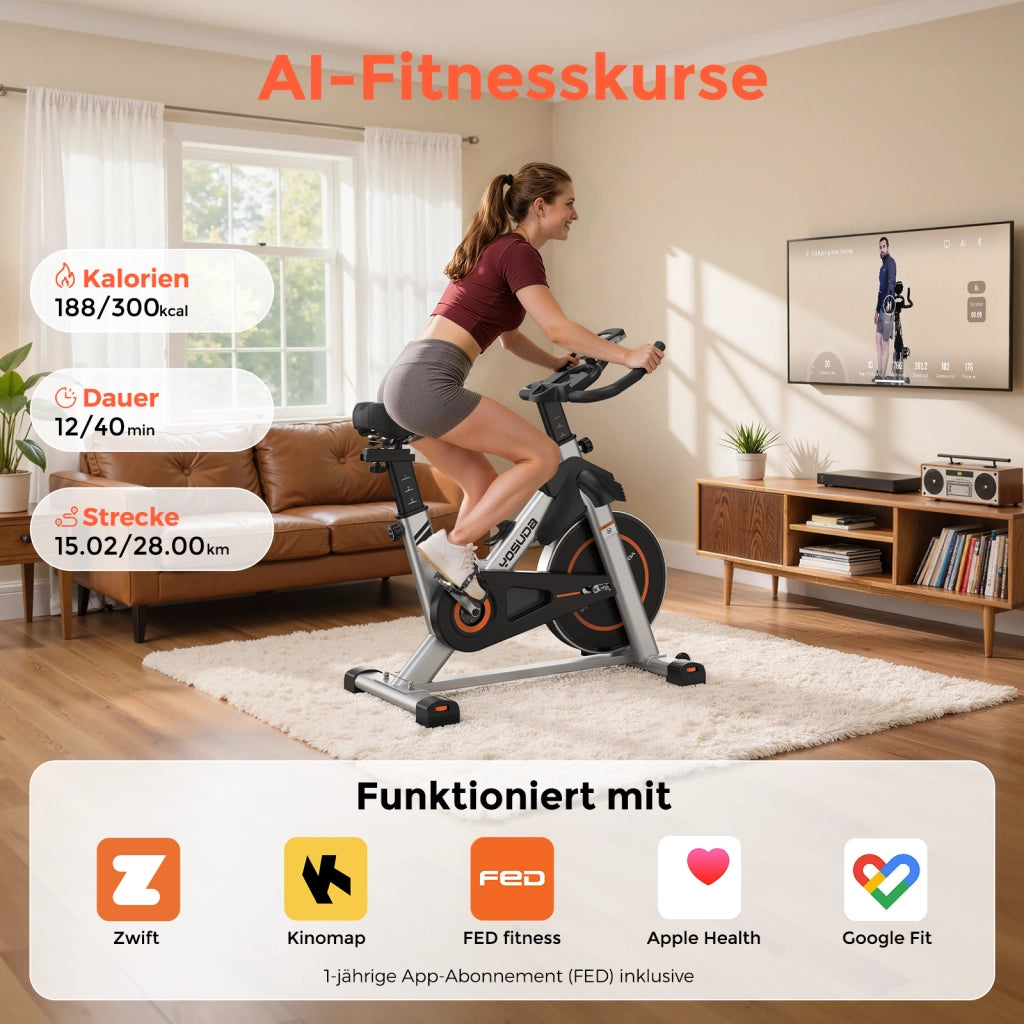 Ciclismo indoor YOSUDA con resistenza magnetica e APP ¨C zephmum ¨C Monitor LCD, regolabile in altezza