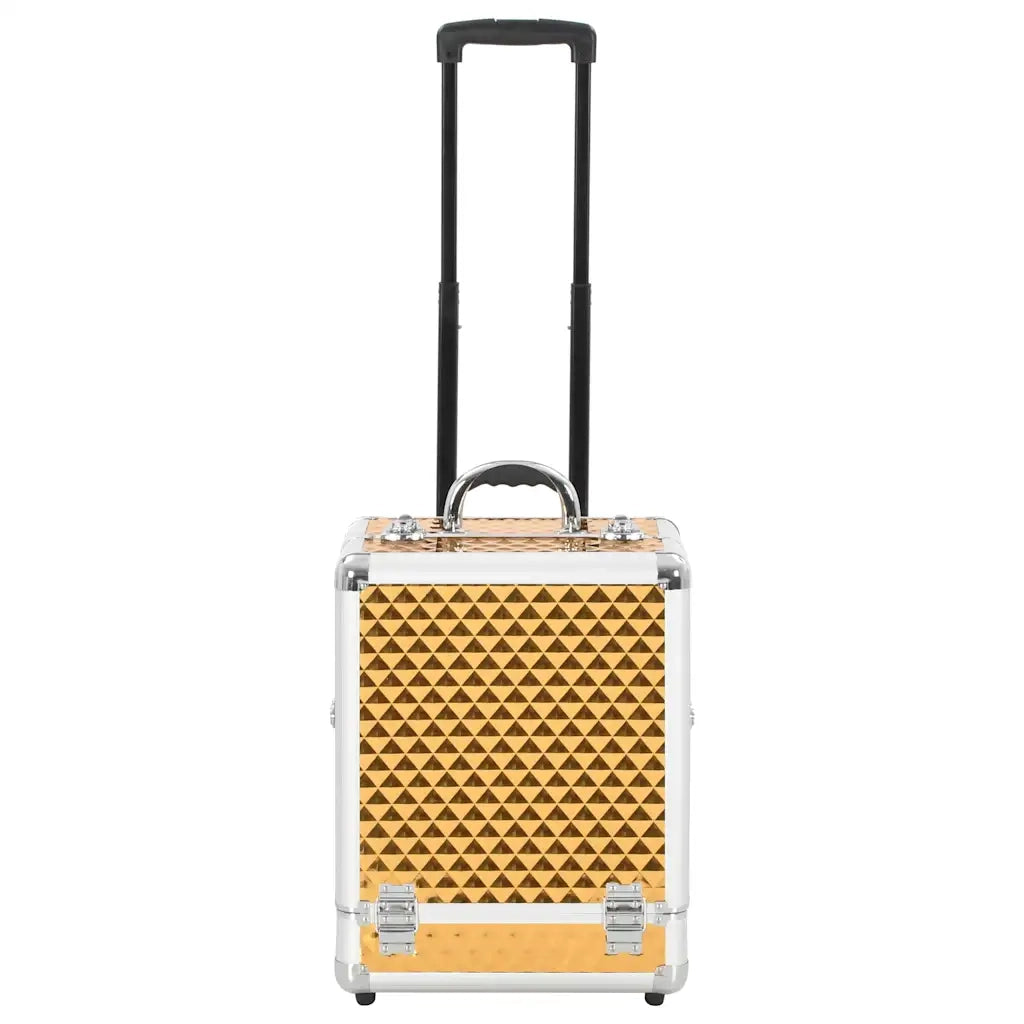 Valigia Trolley per Cosmetici 35x29x45 cm Oro in Alluminio 91827