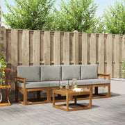 Set di divani da esterno 5 pcs Grigio Naturale e Chiaro