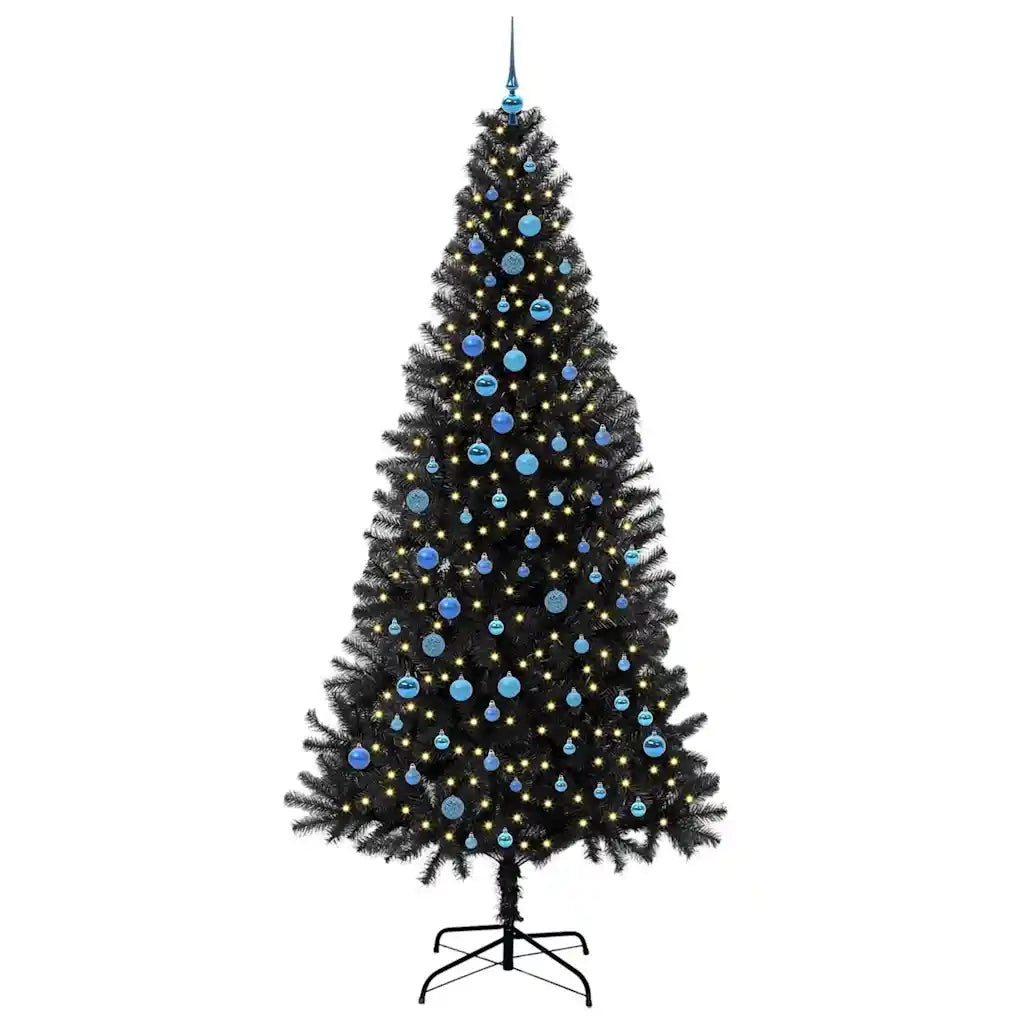 Albero di Natale con 300 LED con supporto Nero 240 cm PVC