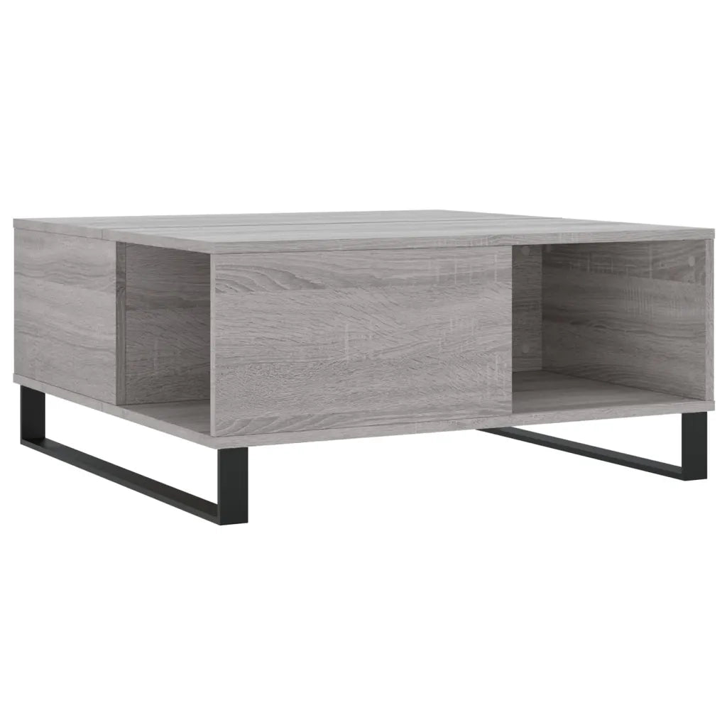 Tavolino Salotto-Tavolino da soggiorno-Tavolo Grigio Sonoma 80x80x36,5 cm Legno Multistrato 877413