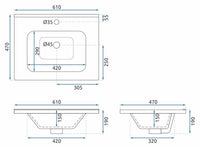 Set Di Mobili Da Bagno Con Lavabo Mario 60cm White
