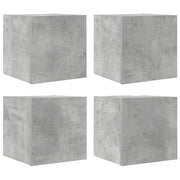 Mobili Porta TV a Parete 4pz | Armadietto TV | Mobile Porta TV Grigio Cemento 30,5x30x30 cm