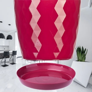Vaso da fiori KADAX, fioriera, coperchio, 30 cm, supporto per fiori, plastica rosa, 3 pezzi.