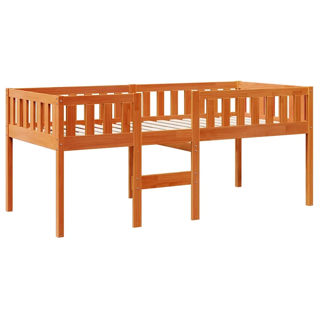 Letto Bambini | Letto Infantile | Lettino senza Materasso Marrone Cera 90x190 cm Legno Pino