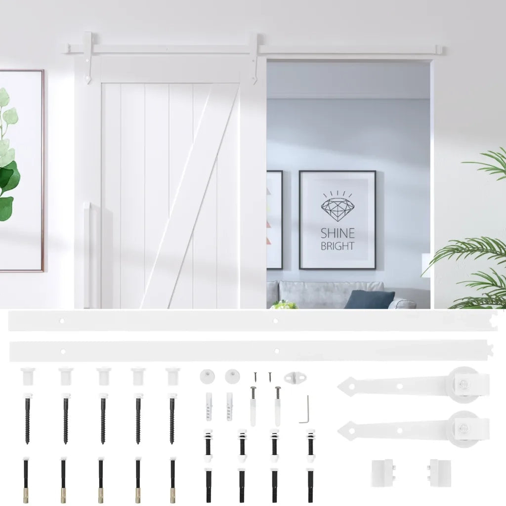 Kit Accessori per Porta Scorrevole 183 cm in Acciaio Bianco 151709