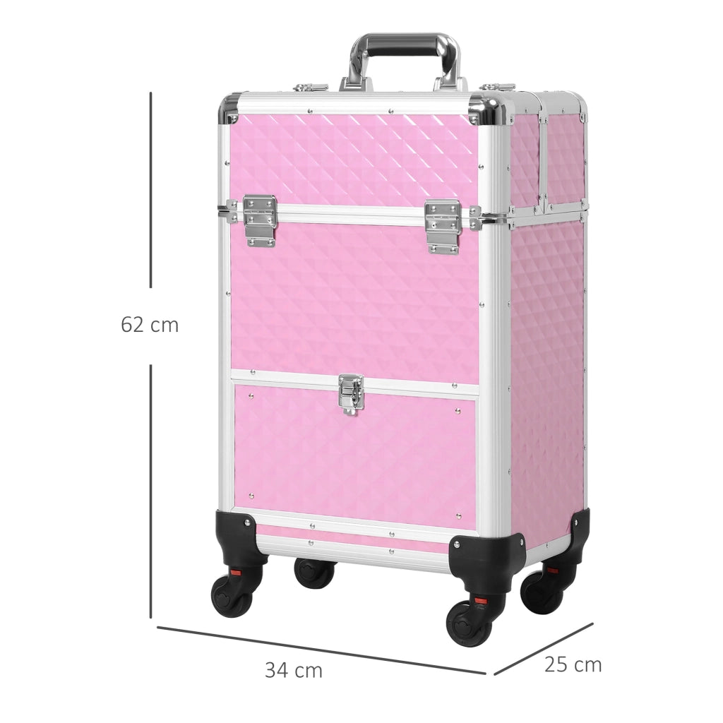 Valigia Trucco Professionale ¨C Zephmum ¨C Rosa 34x25x62 cm
