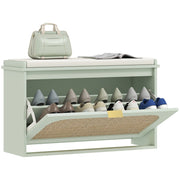 Panca con appendiabiti e scarpiera ¨C zephmum ¨C verde, rotin, 80x26x47.5cm