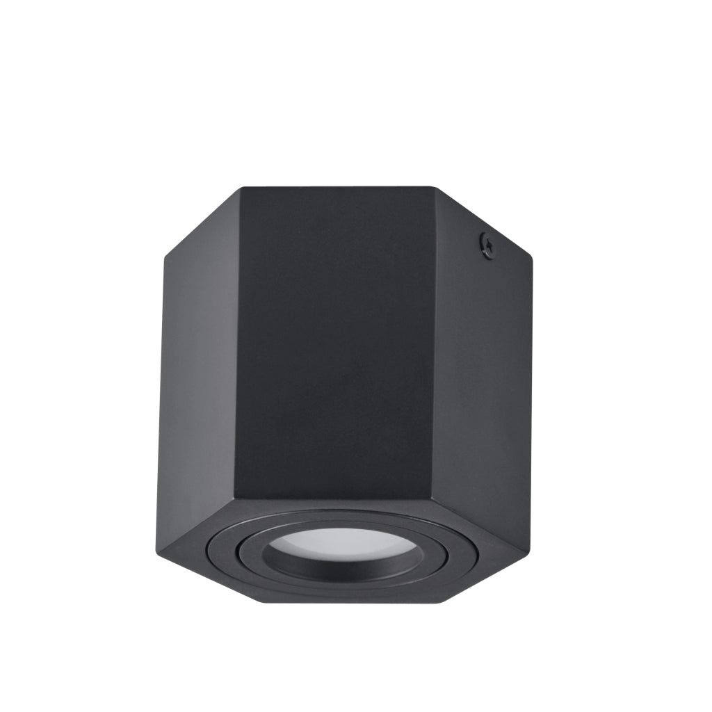 Faretto plafoniera nera Hexagon 1xGU10 Polux 313188