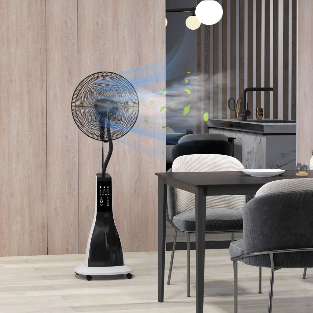 Ventilatore Nebulizzatore con Serbatoio 3L ¨C Xylo ¨C 3 Velocit¨¤, Bianco e Nero, 44.5x38.5x120 cm
