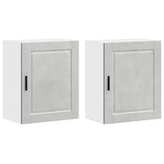 Pensili da Cucina | Mobile da Cucina 2 pz Porto Grigio Cemento Legno Multistrato