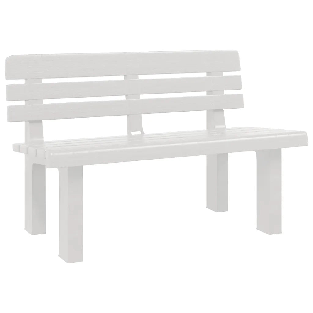 Panchina da Giardino | Panca da Giardino Bianca 110x52x71 cm in Polipropilene