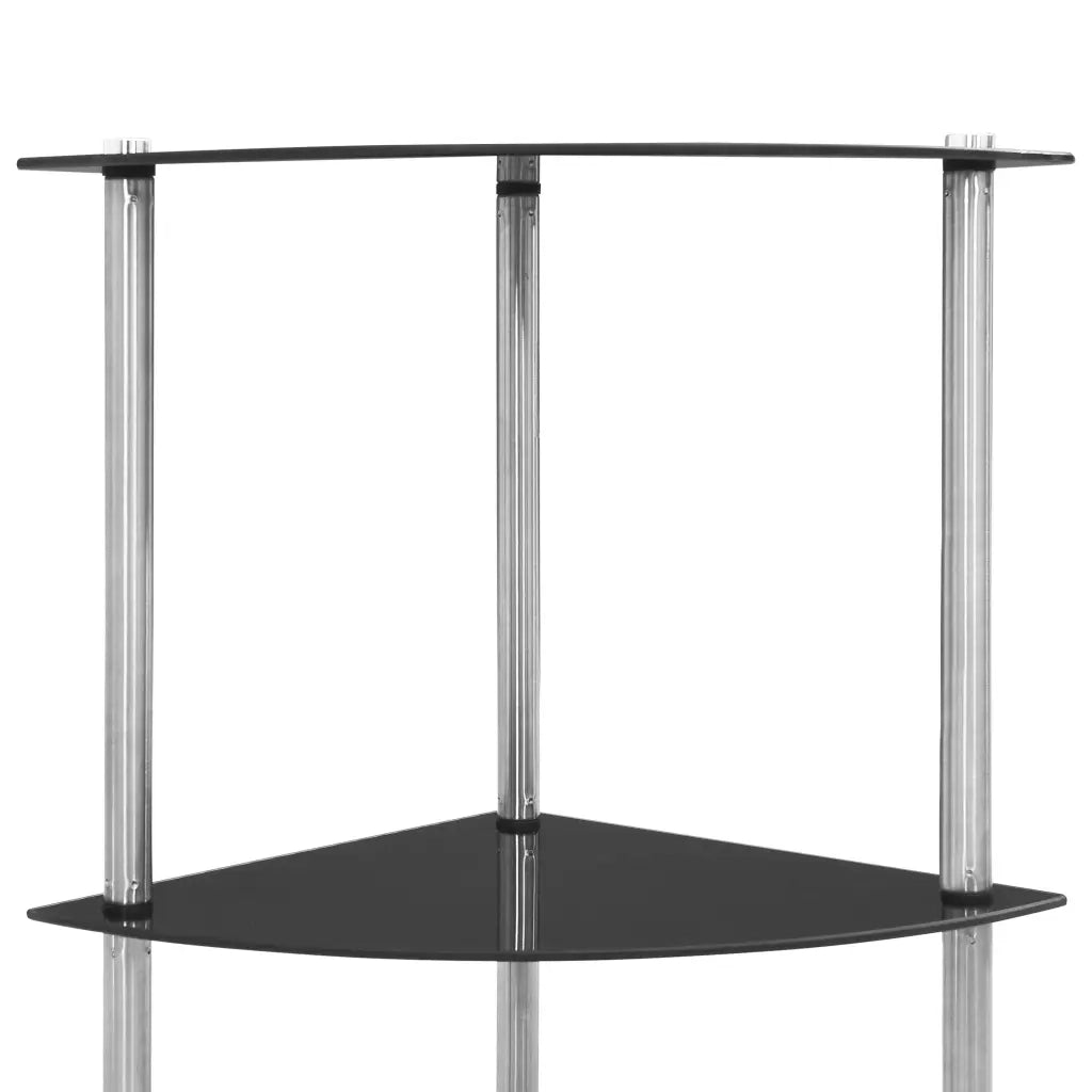 Scaffale a 6 Livelli Nero 30x30x160 cm Vetro Temperato CFW1682198
