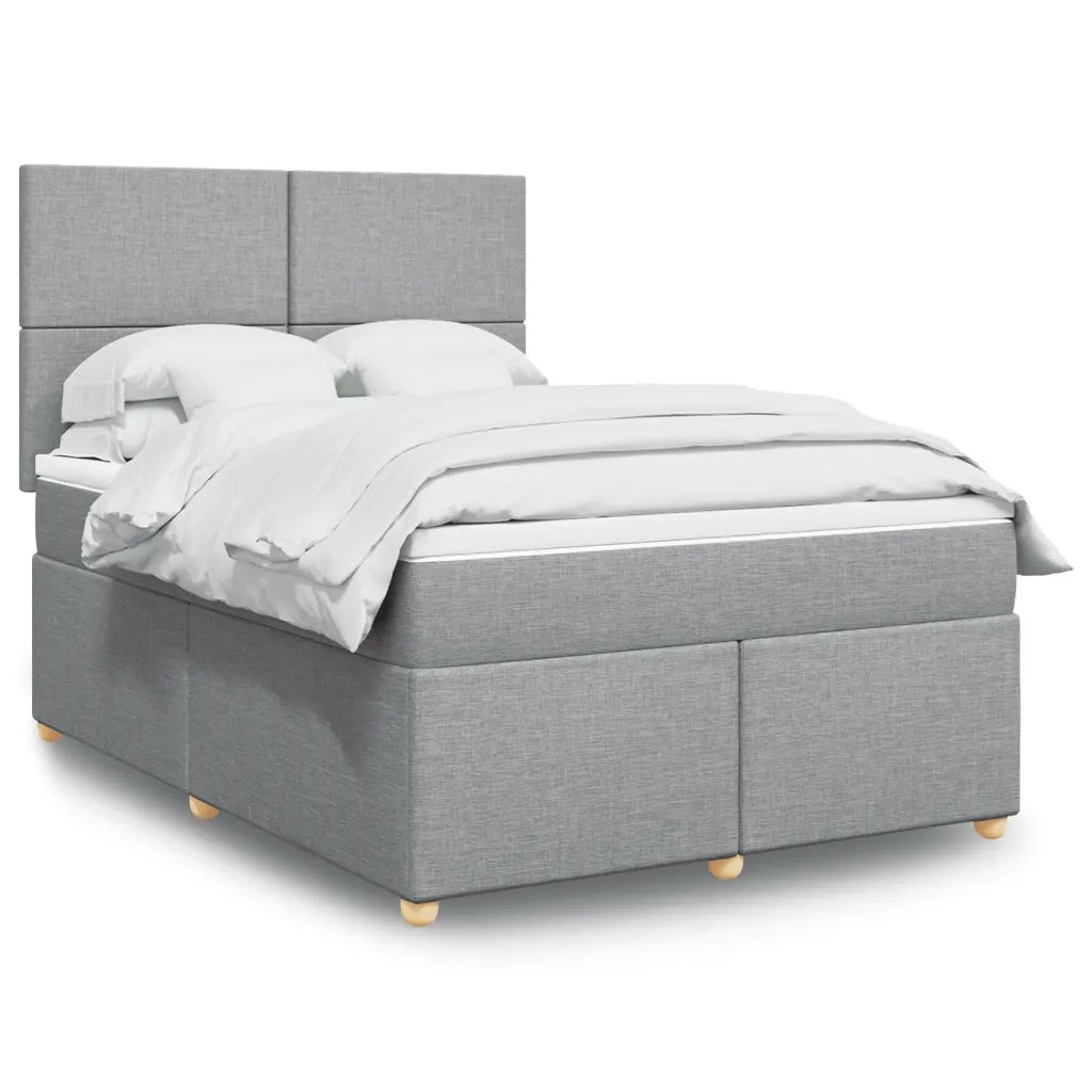 Giroletto a Molle con Materasso Grigio Chiaro 140x200cm Tessuto