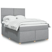 Giroletto a Molle con Materasso Grigio Chiaro 140x200cm Tessuto