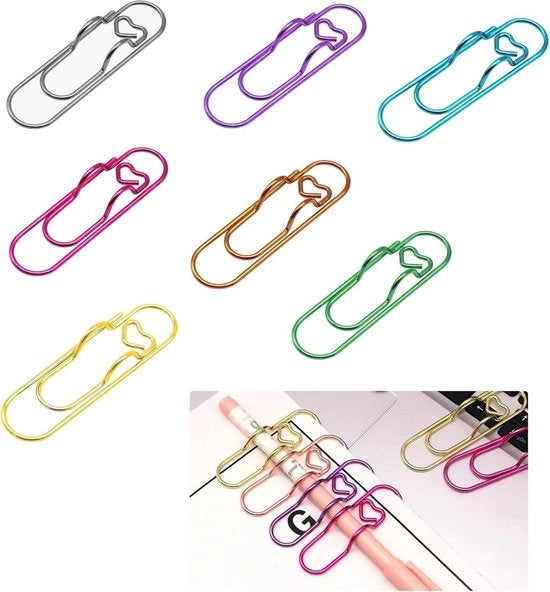 Clip per biglietti, 7 pezzi, metallico, 7,1 x 1,9 x 1 cm, 7 colori (rosa, roségold, verde, viola, blu, argento, oro)