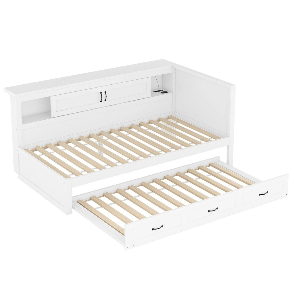 Letto Divano con LED e Contenitore Estraibile ¨C MINIMAL ¨C Bianco 90x200