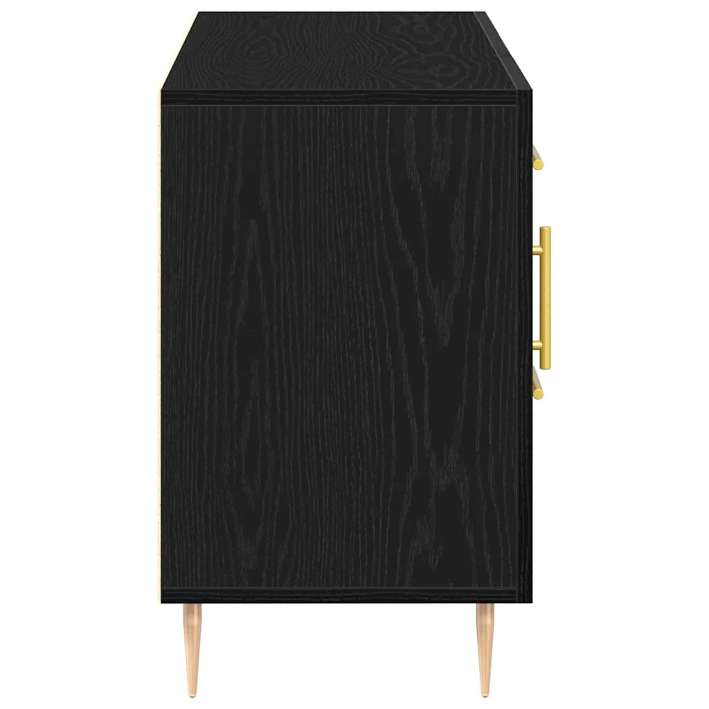 Credenza | Madia | Buffet da pranzo | Armadio da pranzo Rovere Nero 100 x 36 x 60 cm Legno multistrato