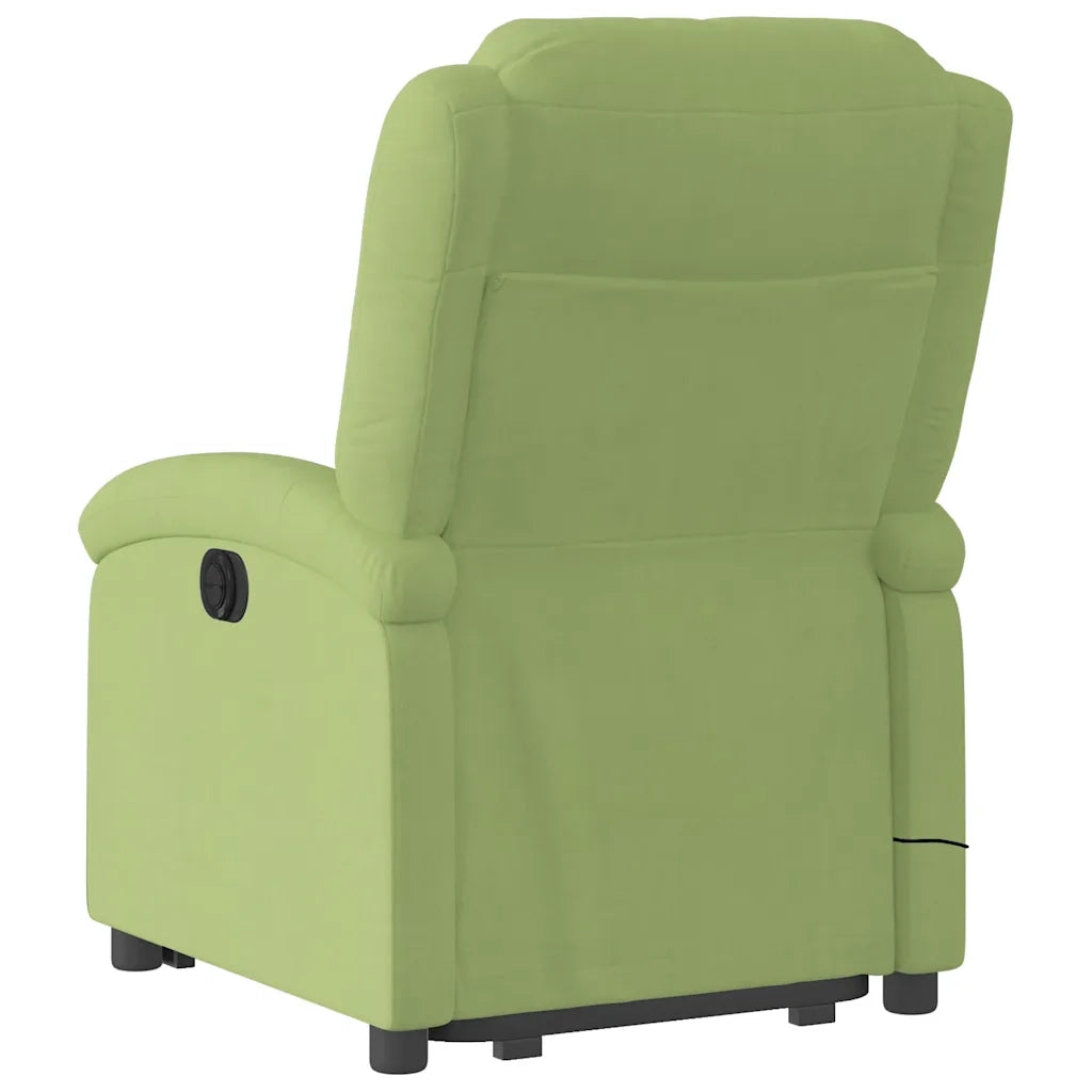 Poltrona Alzapersona Massaggi Elettrica Verde Chiaro Velluto