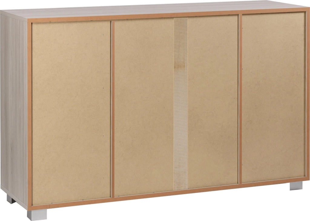 Mobile 2 Ante 4 Cassetti 136x86x41 cm Olmo Chiaro/Bianco Fiammato